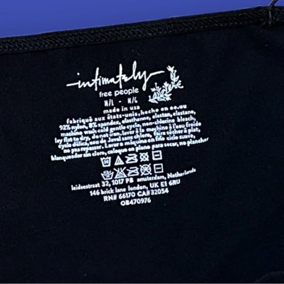 NWOT Free People Intimately Skinny Strap Seamless Brami in Black. Size M/L 🌺 - Picture 7 of 7